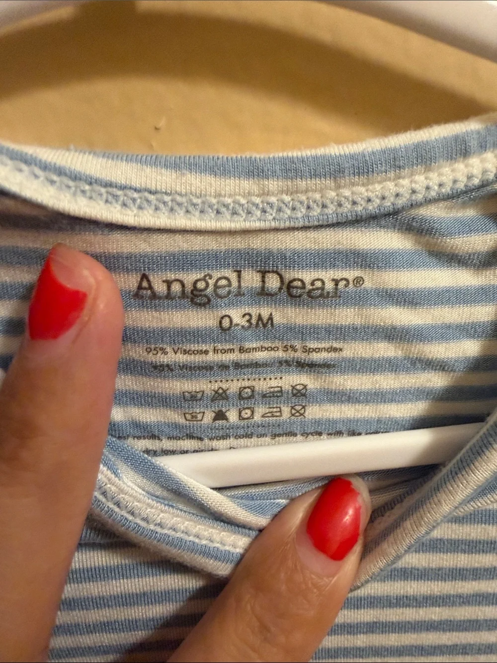 Angel Dear Light Blue & White Striped Baby Gown